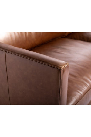 Modern European furniture - Oak‑Leg Leather Sofa - www.oroa.com