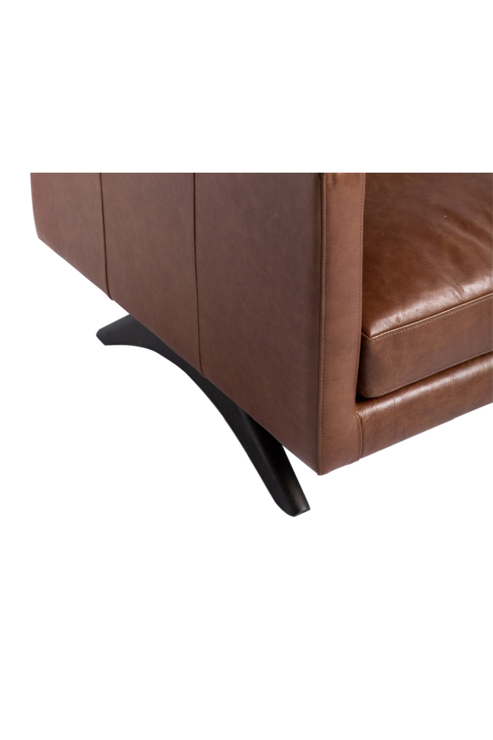 Modern European furniture - Oak‑Leg Leather Sofa - www.oroa.com