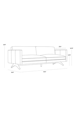 Modern European furniture - Oak‑Leg Leather Sofa - www.oroa.com