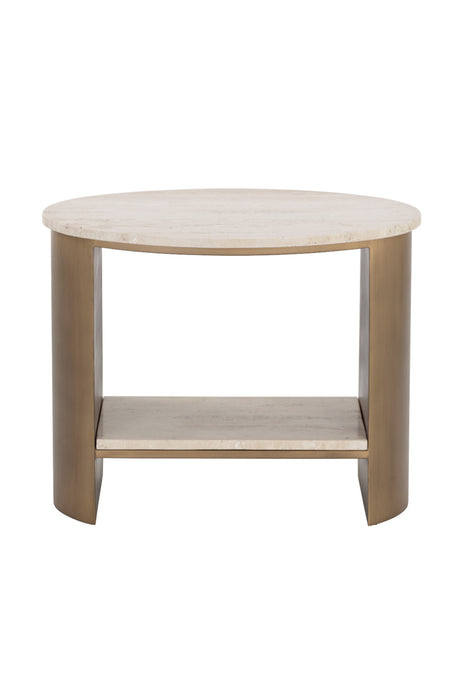 Oval Travertine Side Table | Splendido Roshni | Oroa.com