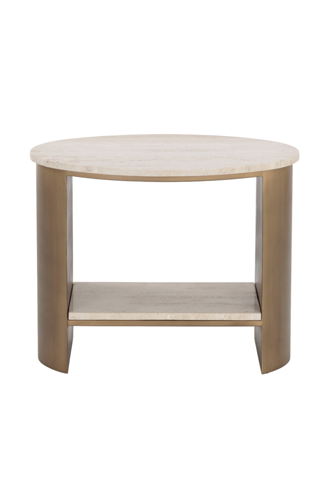 Oval Travertine Side Table | Splendido Roshni | Oroa.com