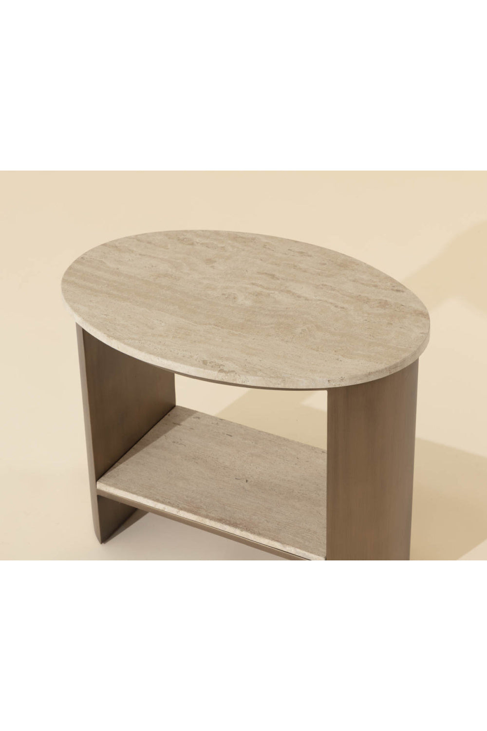 Oval Travertine Side Table | Splendido Roshni | Oroa.com