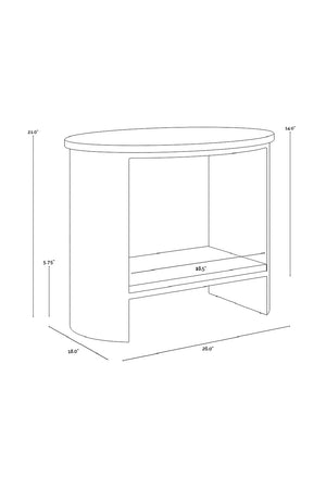 Oval Travertine Side Table | Splendido Roshni | Oroa.com