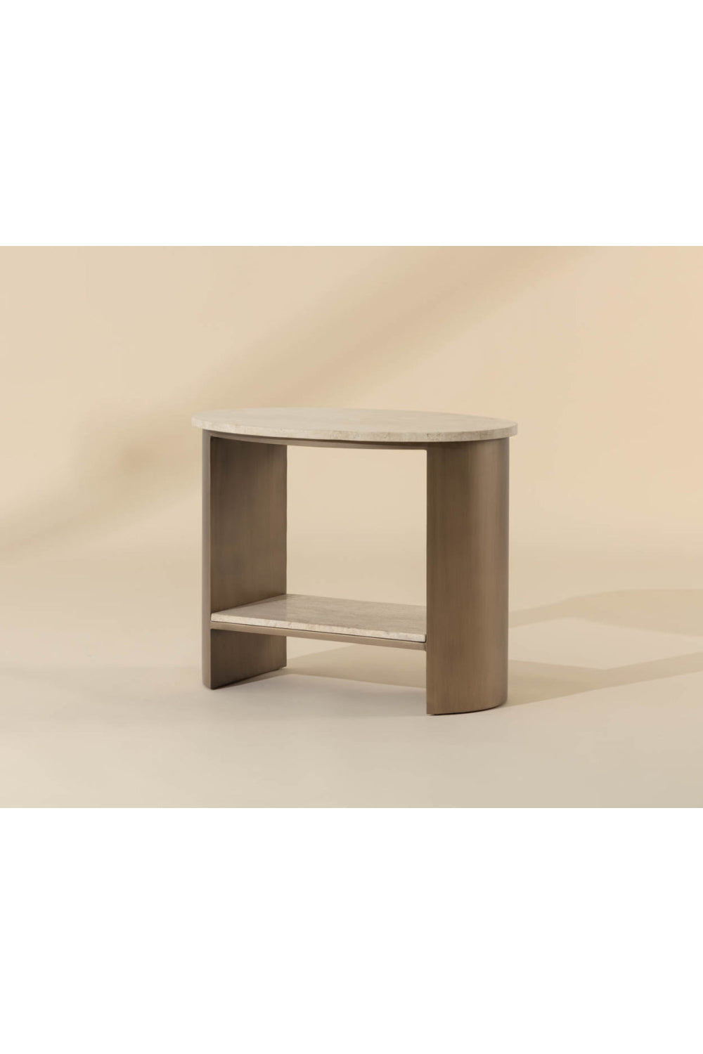 Oval Travertine Side Table | Splendido Roshni | Oroa.com