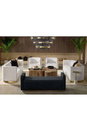 Modern European furniture - Gold Inlay Curved Lounge Chair - www.oroa.com