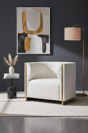 Modern European furniture - Gold Inlay Curved Lounge Chair - www.oroa.com
