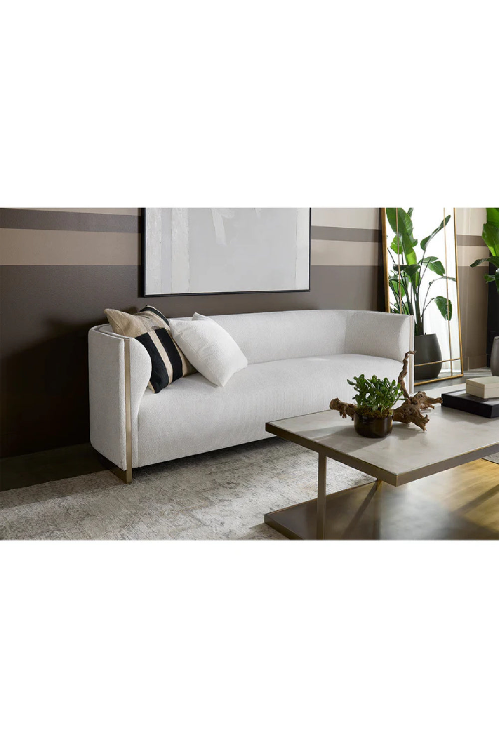 Modern European furniture - Gold Inlay Curved Sofa - www.oroa.com