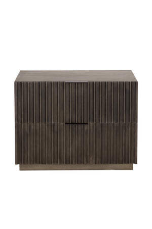   Modern European furniture - Taupe Fluted Wooden 2-Drawer Nightstand - www.oroa.com | Oroa.com