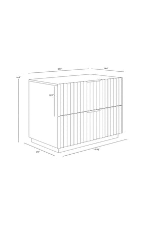   Modern European furniture - Taupe Fluted Wooden 2-Drawer Nightstand - www.oroa.com | Oroa.com