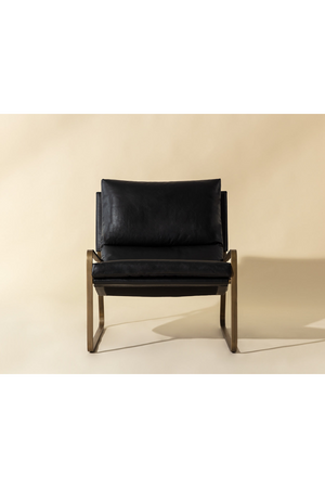 Modern European furniture - Scooped Leather Lounge Chair - www.oroa.com