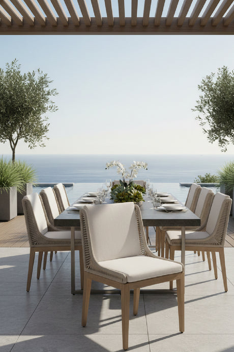 Modern European furniture - Contemporary Indoor/Outdoor Teak & Woven Dining Chair - www.oroa.com