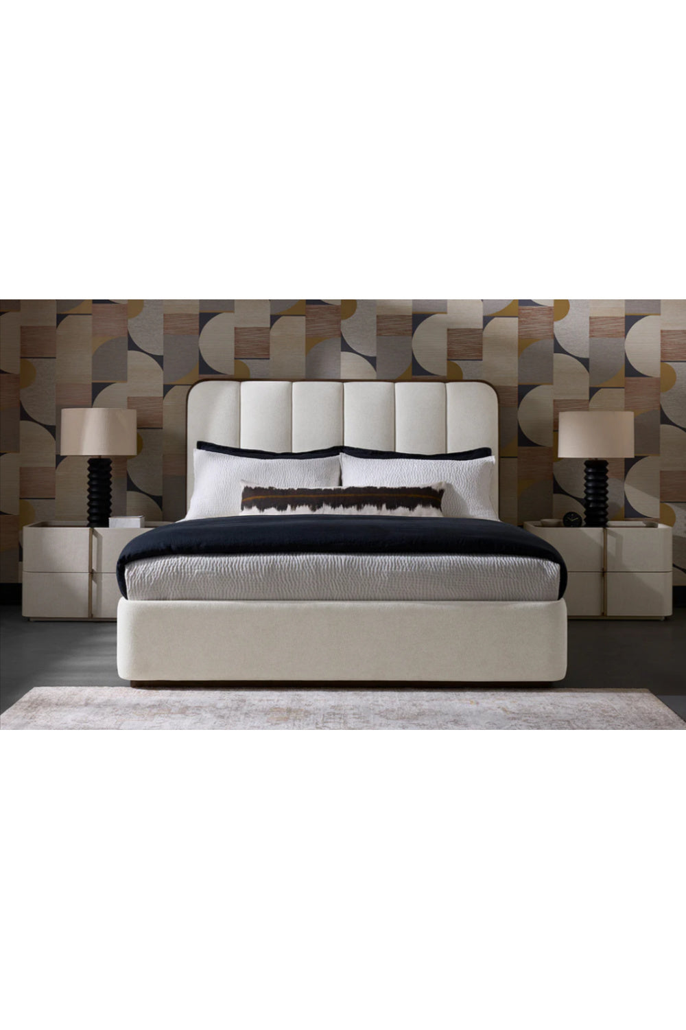 Modern European furniture - Channel Tufted Bed - www.oroa.com
