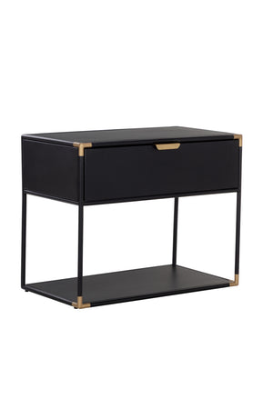   Modern European furniture - Minimalist Black & Brass Nightstand - www.oroa.com | Oroa.com