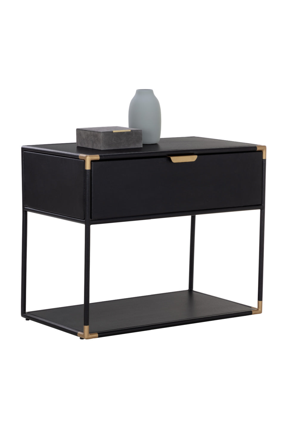   Modern European furniture - Minimalist Black & Brass Nightstand - www.oroa.com | Oroa.com