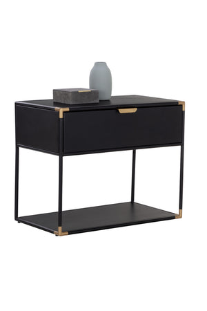   Modern European furniture - Minimalist Black & Brass Nightstand - www.oroa.com | Oroa.com