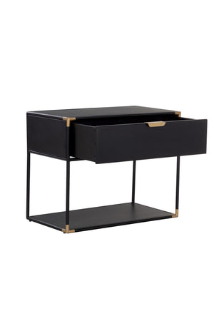   Modern European furniture - Minimalist Black & Brass Nightstand - www.oroa.com | Oroa.com