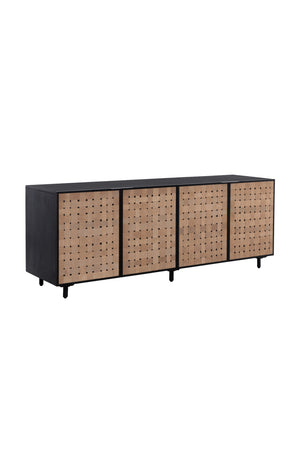 Modern European furniture - Sueded Tan Leather Sideboard - www.oroa.com