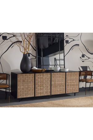 Modern European furniture - Sueded Tan Leather Sideboard - www.oroa.com