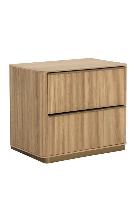 Modern European furniture - Reeded Oak 2-Drawer Nightstand - www.oroa.com