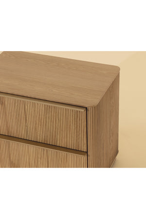 Modern European furniture - Reeded Oak 2-Drawer Nightstand - www.oroa.com