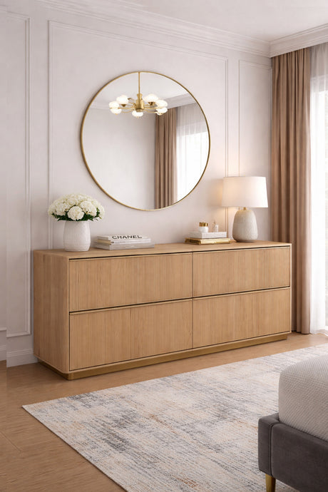 Modern European furniture - Reeded Oak 4-Drawer Dresser - www.oroa.com
