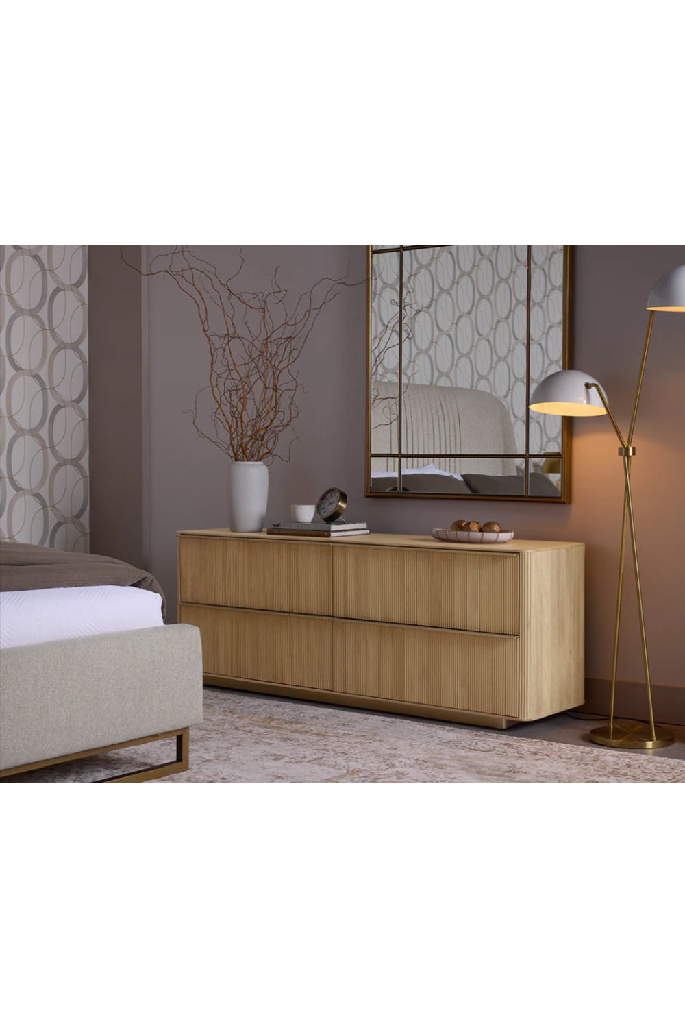 Modern European furniture - Reeded Oak 4-Drawer Dresser - www.oroa.com
