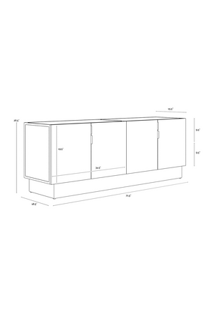   Modern European furniture - Antique Silver 4-Door Sideboard - www.oroa.com | Oroa.com