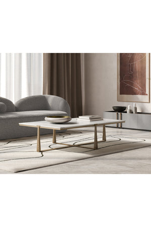   Modern European furniture - Rectangular White Marble Coffee Table - www.oroa.com | Oroa.com