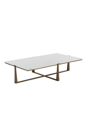   Modern European furniture - Rectangular White Marble Coffee Table - www.oroa.com | Oroa.com