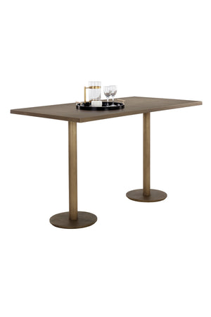 Modern European furniture - Antique Brass Rectangular Bar Table - www.oroa.com