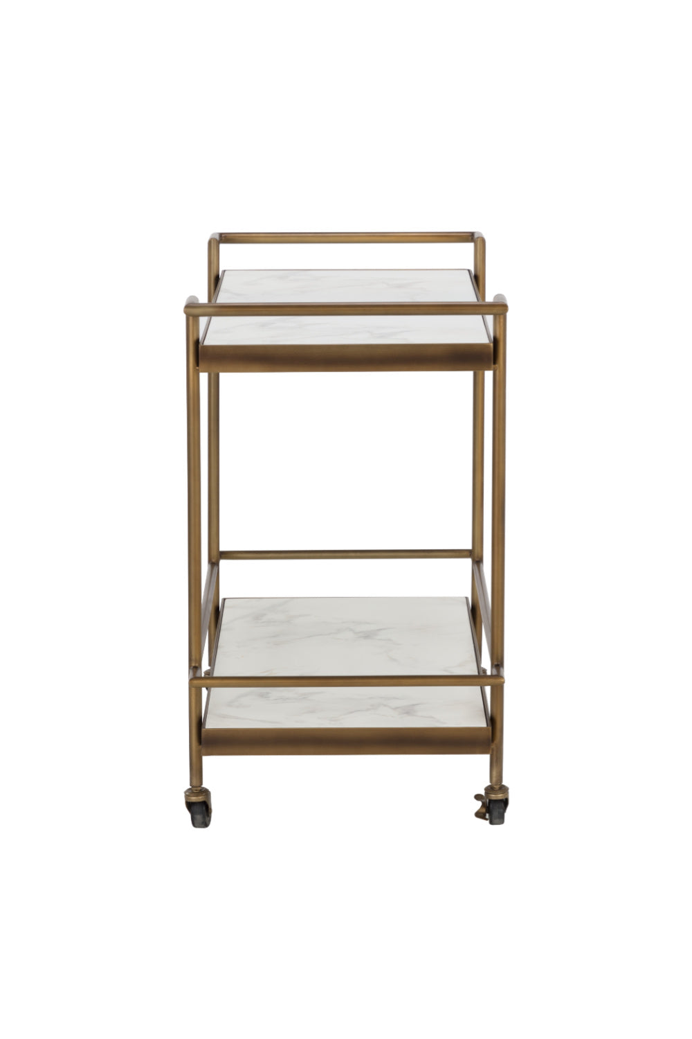 Modern European furniture - White Marble Look Bar Cart - www.oroa.com