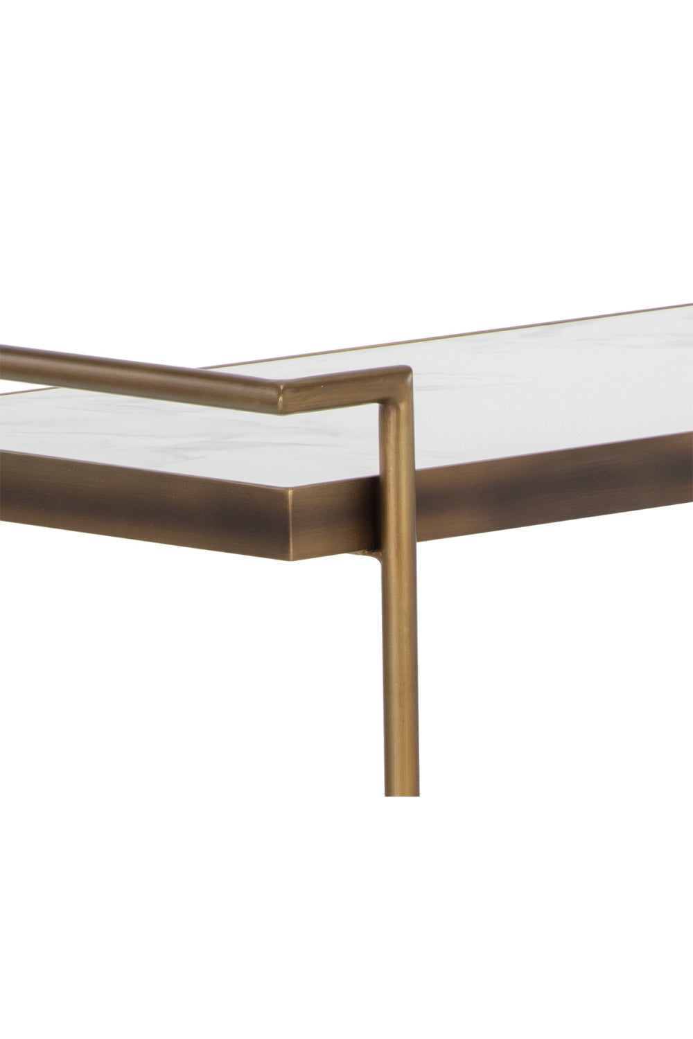 Modern European furniture - White Marble Look Bar Cart - www.oroa.com