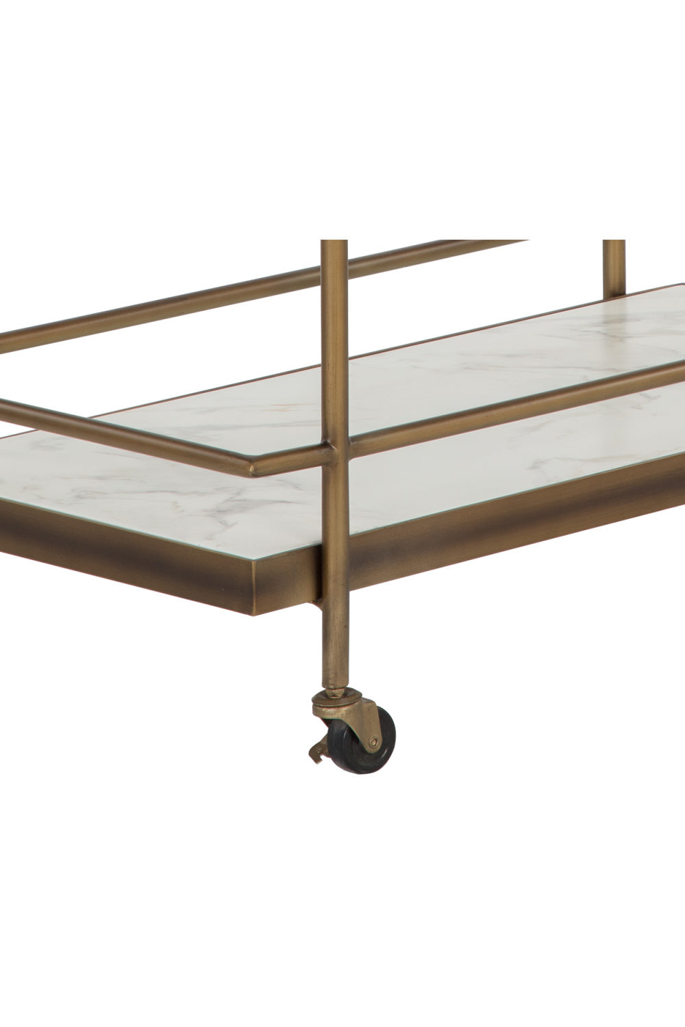 Modern European furniture - White Marble Look Bar Cart - www.oroa.com