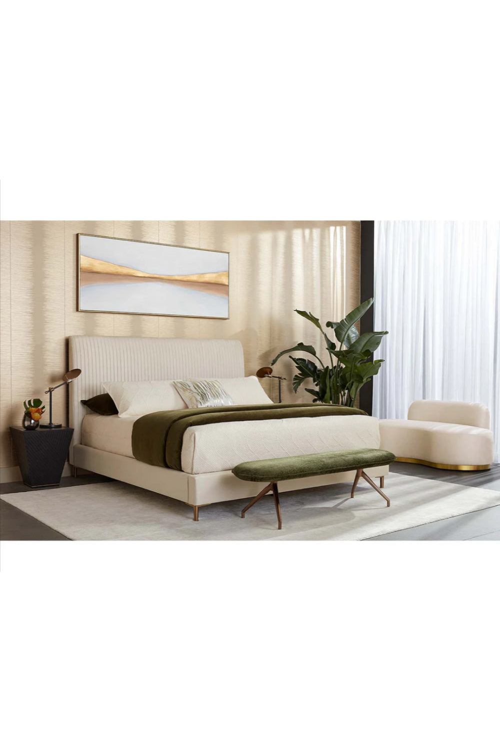 Modern European furniture - Vertical-Tufted Queen Bed - www.oroa.com
