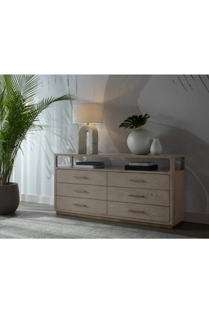Modern European furniture - 6-Drawer Oak Veneer Dresser - www.oroa.com