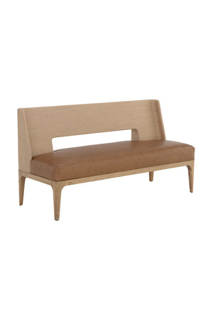 Modern European furniture - Brown Leather Seat Banquette - www.oroa.com