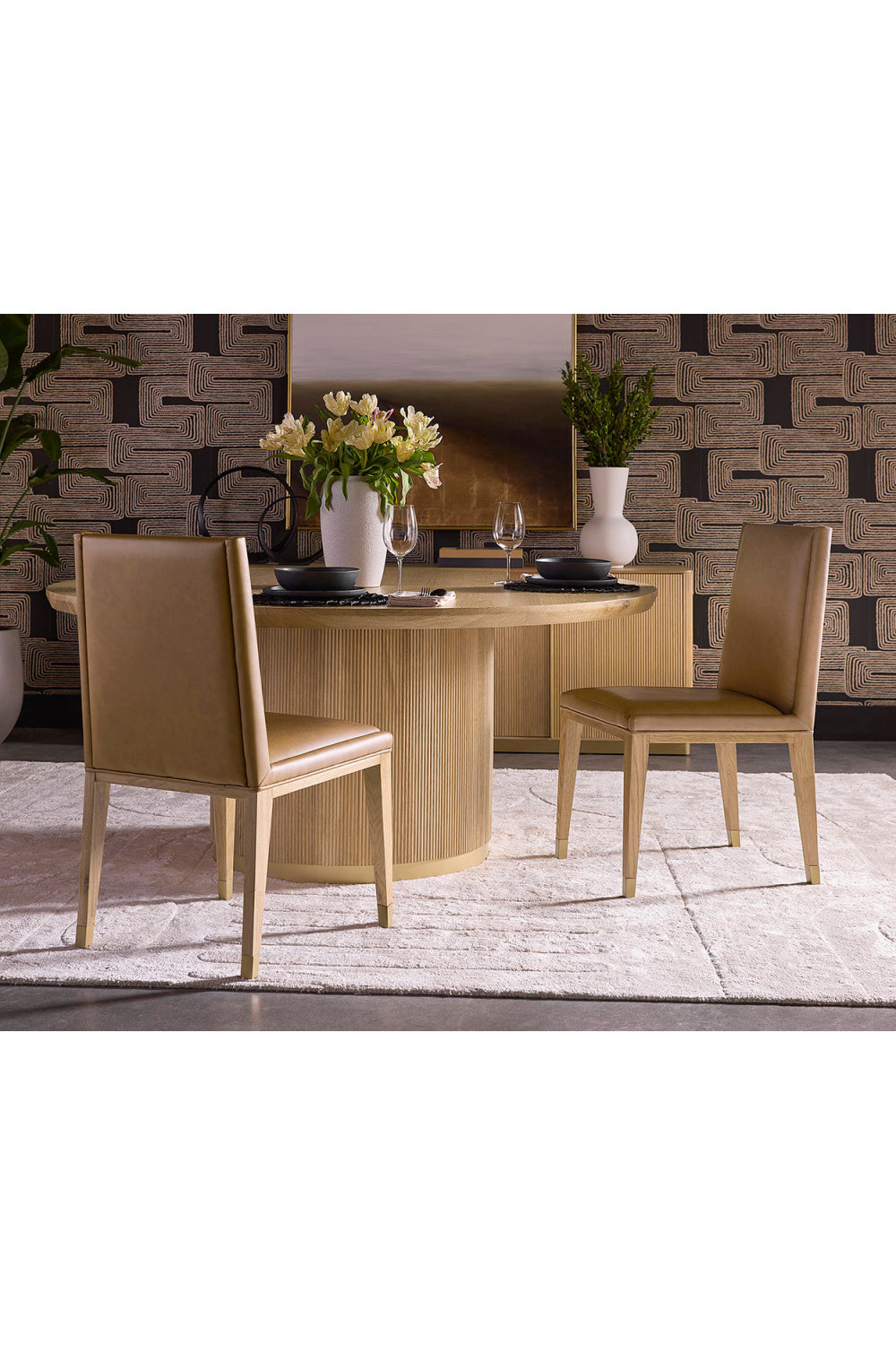   Modern European furniture - Rustic Oak Base Dining Chairs (2) - www.oroa.com | Oroa.com