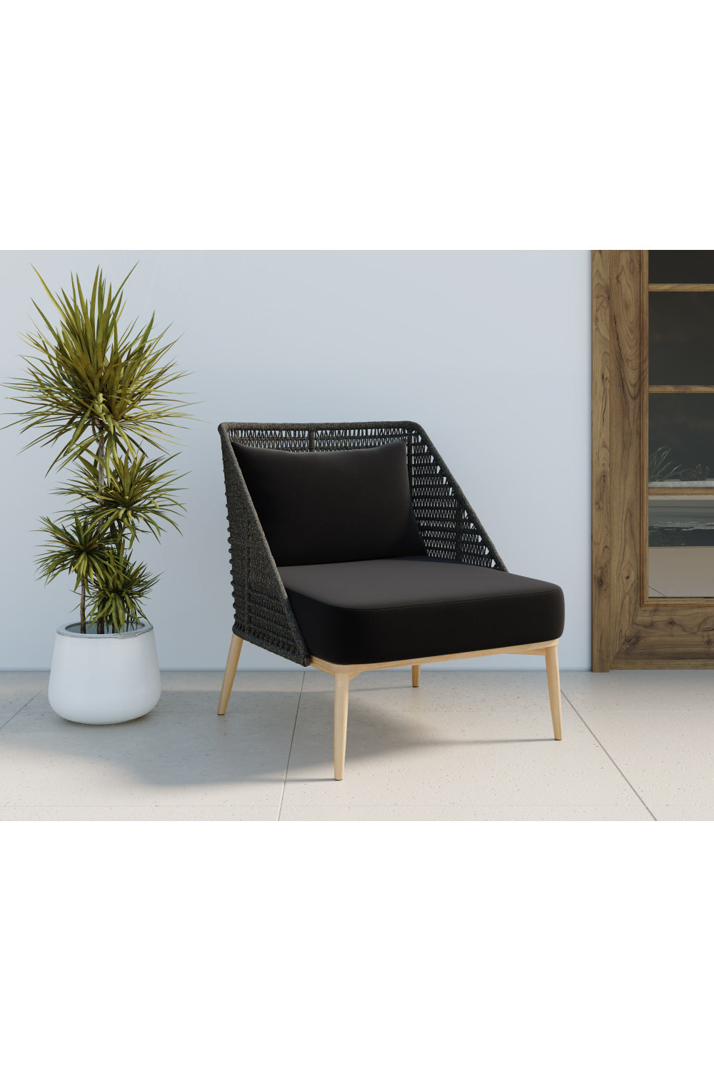 Modern European furniture - Woven Back Indoor/Outdoor Lounge Chair - www.oroa.com