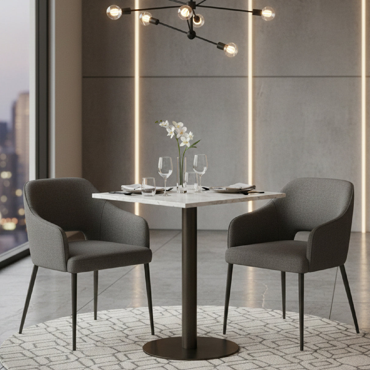   Modern European furniture - Square White Marble Bistro Table S - www.oroa.com | Oroa.com