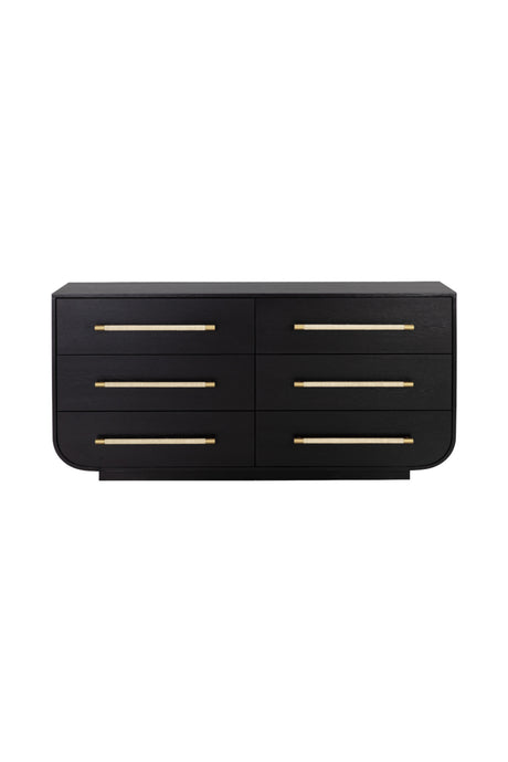 Modern European furniture - Black Oak 6-Drawer Dresser - www.oroa.com