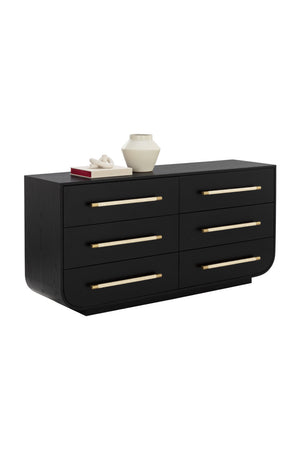 Modern European furniture - Black Oak 6-Drawer Dresser - www.oroa.com