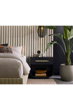 Modern European furniture - Modern Oak Curved Nightstand - www.oroa.com