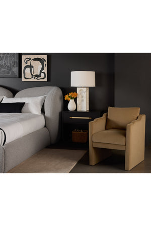 Modern European furniture - Modern Oak Curved Nightstand - www.oroa.com