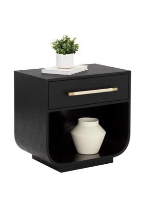 Modern European furniture - Modern Oak Curved Nightstand - www.oroa.com