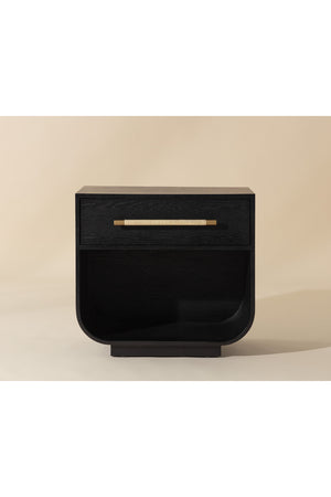 Modern European furniture - Modern Oak Curved Nightstand - www.oroa.com