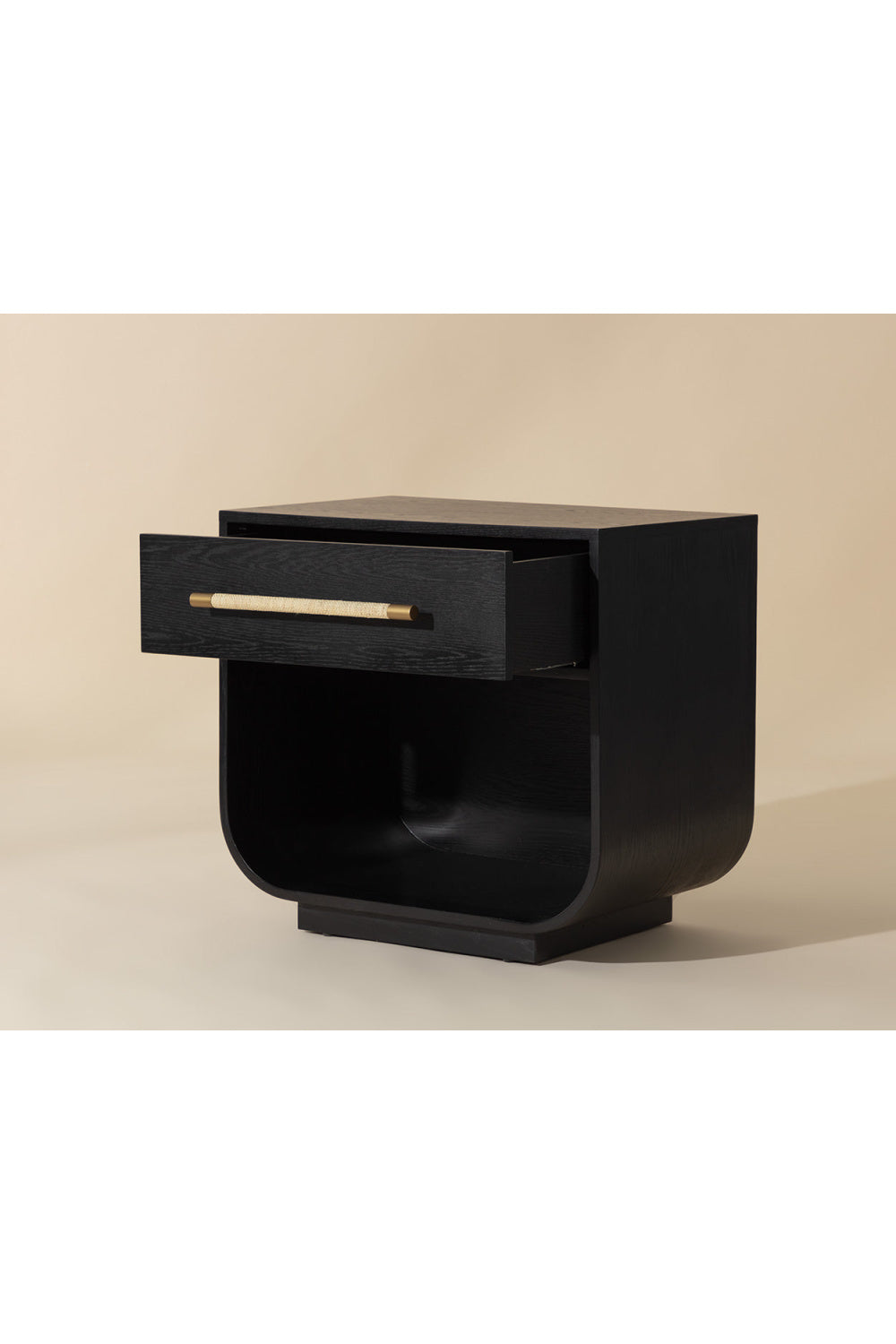 Modern European furniture - Modern Oak Curved Nightstand - www.oroa.com