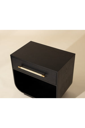 Modern European furniture - Modern Oak Curved Nightstand - www.oroa.com