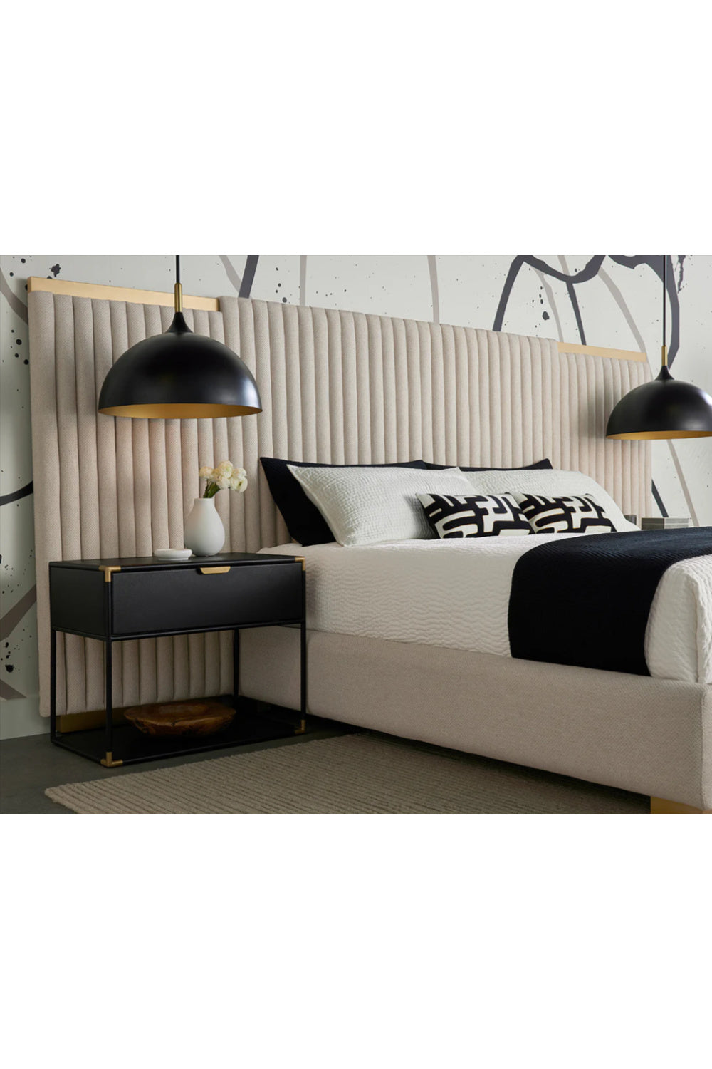 Modern European furniture - Channeled Panel Headboard King Bed - www.oroa.com