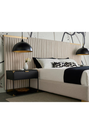 Modern European furniture - Channeled Panel Headboard King Bed - www.oroa.com