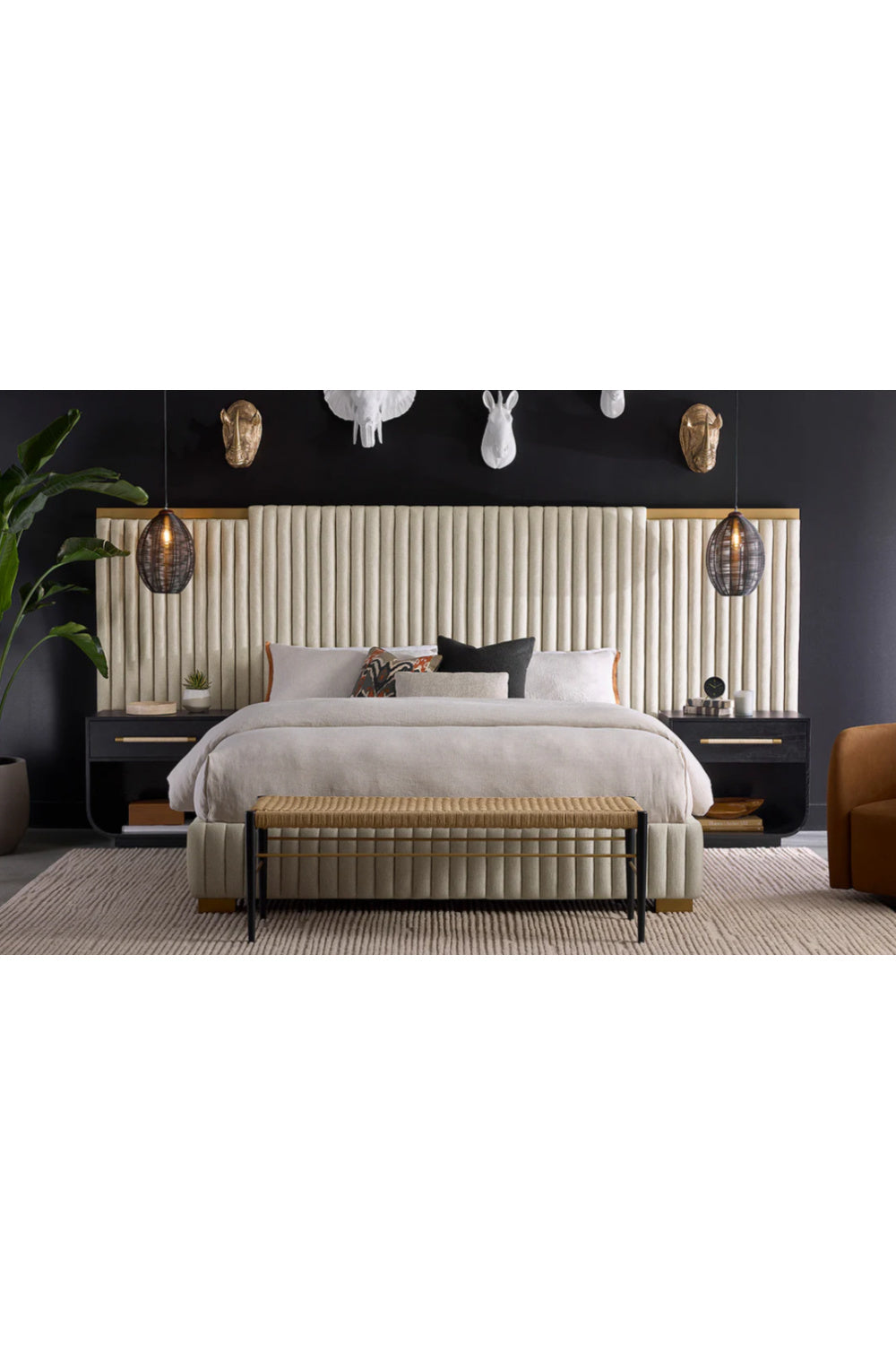 Modern European furniture - Channeled Panel Headboard King Bed - www.oroa.com